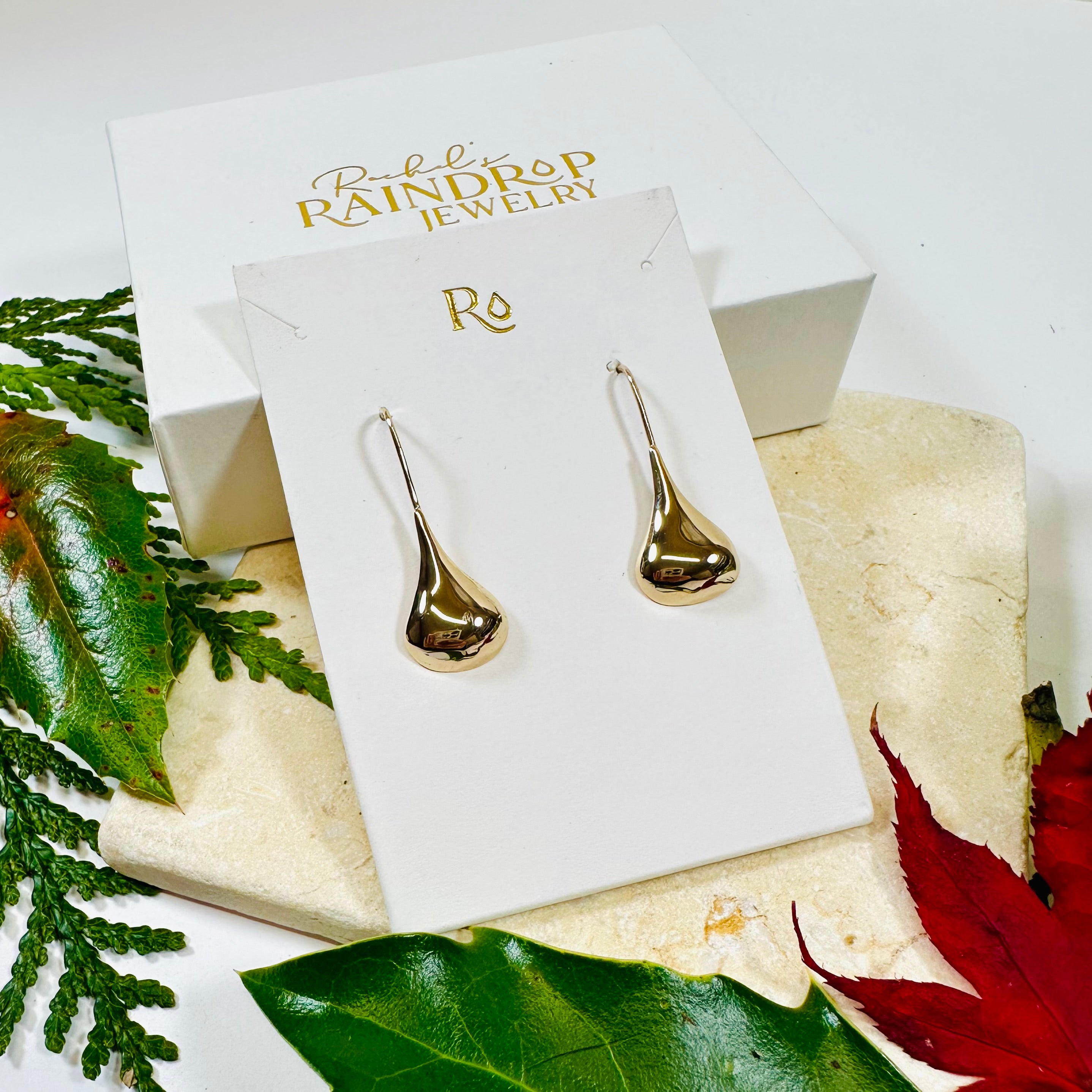 14k Gold Seattle Raindrop French Hook Earrings