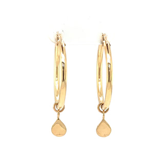 Raindrop® Charm 1" Hoop Earrings in 14k Gold