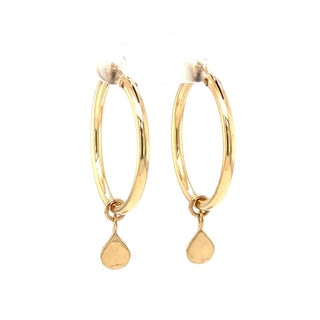 Raindrop® Charm 1" Hoop Earrings in 14k Gold
