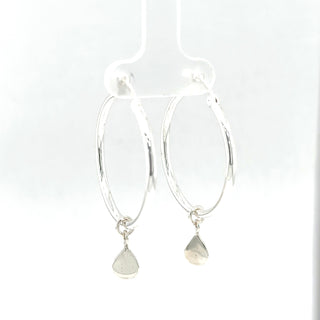 Raindrop® Charm 1" Hoop Earrings in Sterling Silver