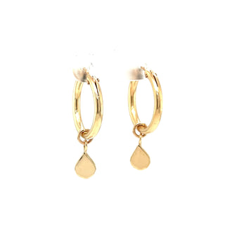 Raindrop® Charm 3/4" Hoop Earrings in 14k Gold