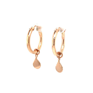 Raindrop® Charm 3/4" Hoop Earrings in 14k Rose Gold