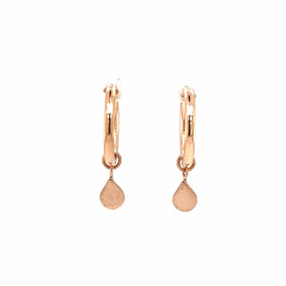 Raindrop® Charm 3/4" Hoop Earrings in 14k Rose Gold