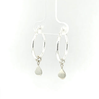 Raindrop® Charm 3/4" Hoop Earrings in Sterling Silver