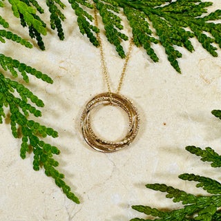 Five Golden Rings Pendant Necklace
