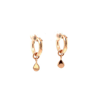 Raindrop® Charm 1/2" Huggie Hoop Earrings in 14k Rose Gold