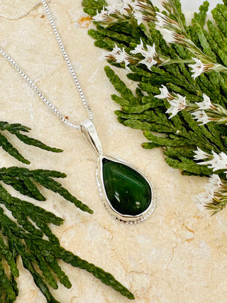 Chrysoprase Raindrop® Pendant Necklace in Sterling Silver II