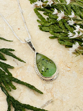 Chrysoprase Raindrop® Pendant Necklace in Sterling Silver