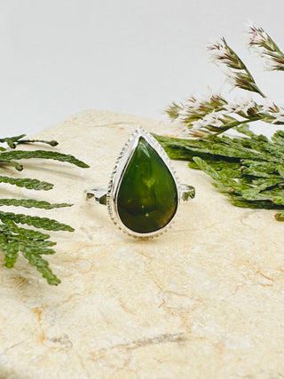 Chrysoprase Raindrop® Ring II in Sterling Silver | Size 6