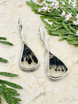 Dendritic Agate Raindrop® Earrings in Sterling Silver