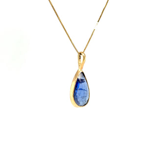 NEW! Blue Sapphire Raindrop® Pendant Necklace in 14k Solid Gold