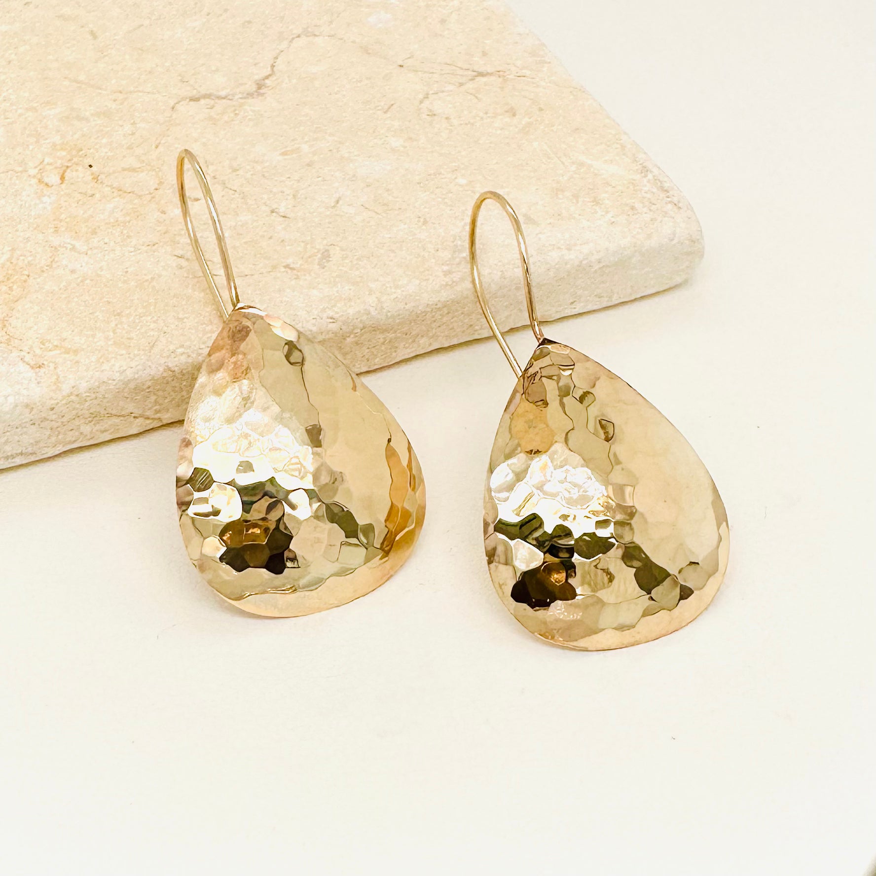 Large Hammered Raindrop® Earrings