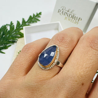 Blue Sapphire Raindrop Ring