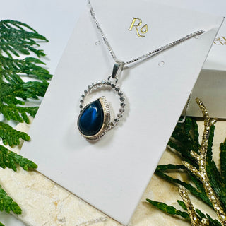 Labradorite Beaded Raindrop Pendant