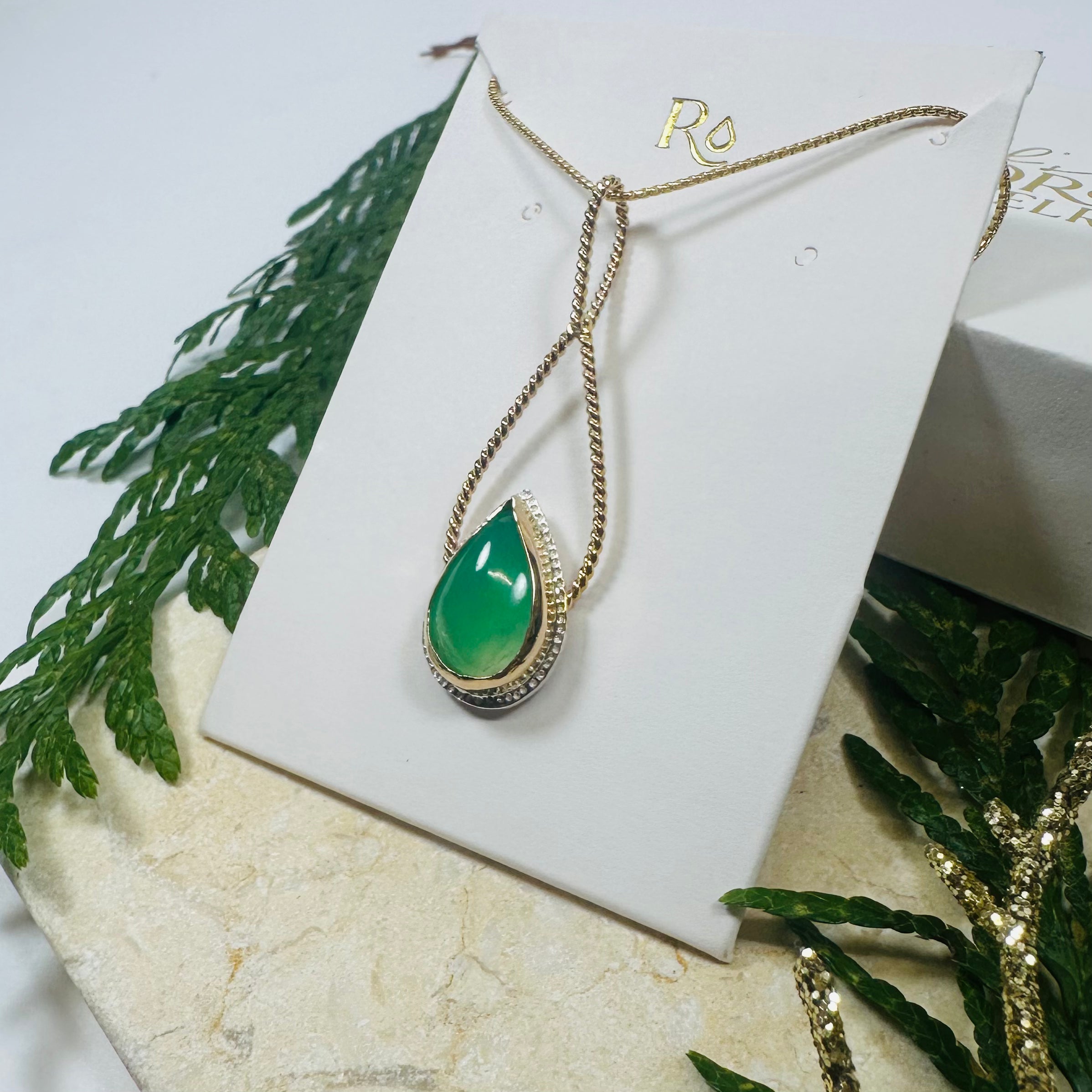 Green Onyx Raindrop Pendant