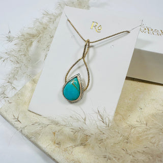 Turquoise Beaded Raindrop Pendant