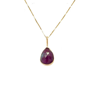 Ruby Raindrop® Stone Pendant in 14k Solid Gold