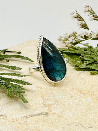 Labradorite Raindrop® Ring in Sterling Silver II | Size 7.5