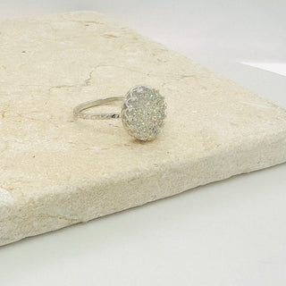 White Druzy Queen Ring