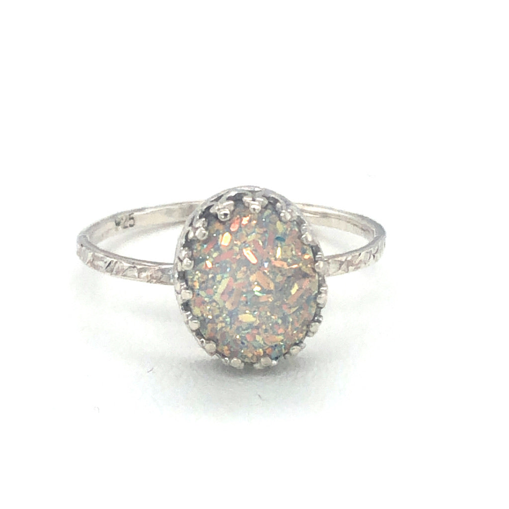 White Druzy Queen Ring