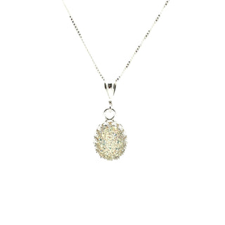 White Druzy Queen Pendant Necklace in Sterling Silver