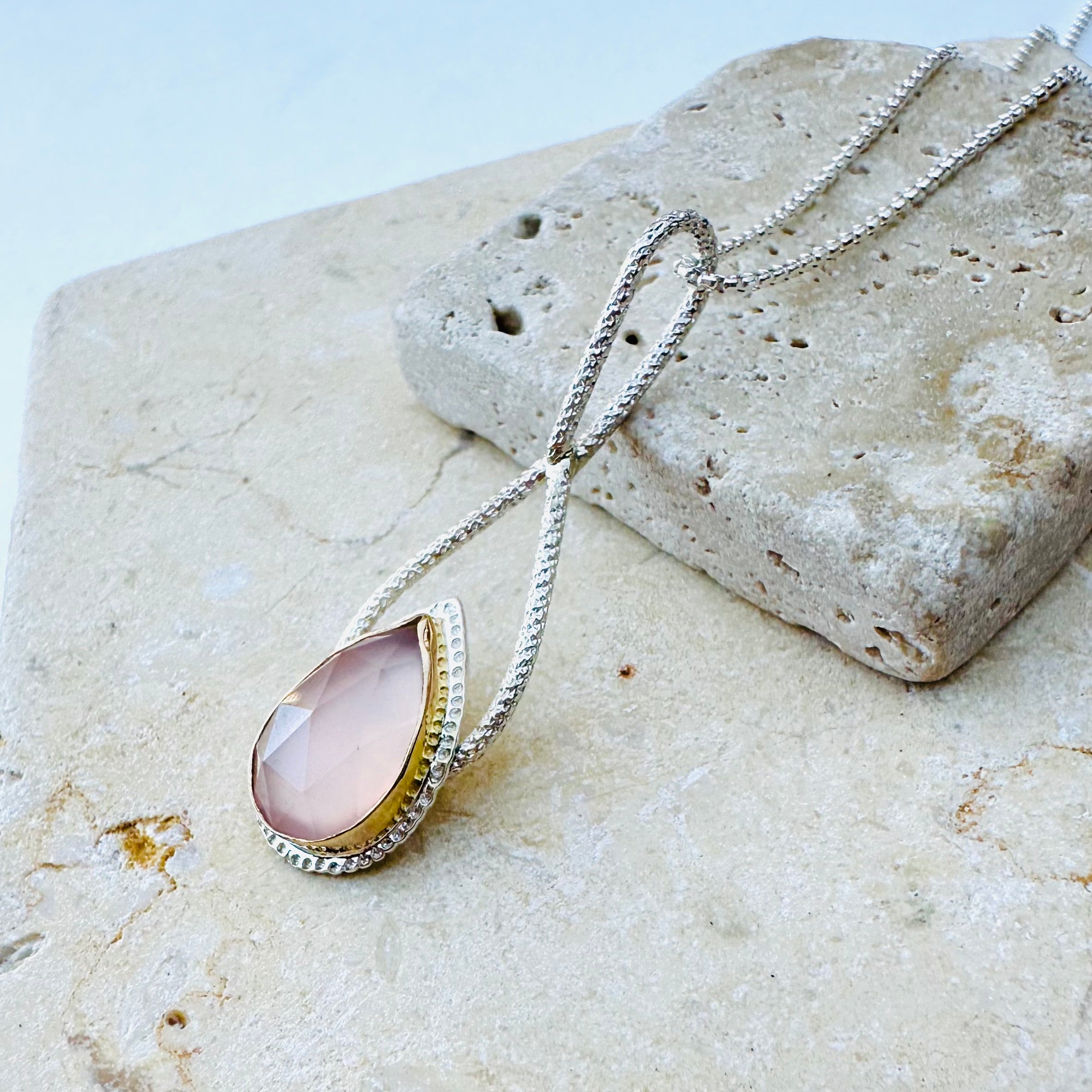 Rose Quartz Raindrop Pendant