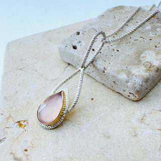 Rose Quartz Raindrop Pendant
